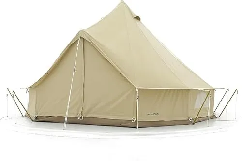 CanvasCamp Sibley 400 ProTech Rundzelt - Kuppelzelt für 4 Jahreszeiten, aus 100% Baumwolle, wasserdicht und mit doppelwandigem Mesh für optimale Belüftung – ideal für luxuriöses Camping und Glamping.