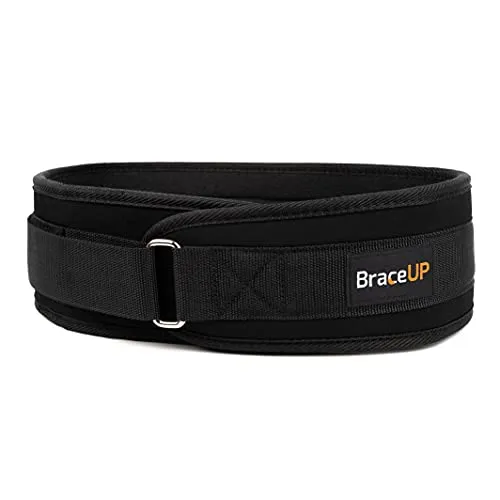 BraceUP Gewichthebergürtel für Herren & Damen – 10 cm Gewichtsgürtel für Fitness, Kniebeugen, Kreuzheben, Powerlifting & Rückenschutz im Gym (M)