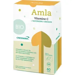 Cressana Vitamin C Amla- 60 Kapseln - Amla- und Brunnenkresse-Extrakt -& Vegan - Unterstützt das Immunsystem, Kollagenproduktion & Reduziert Müdi...