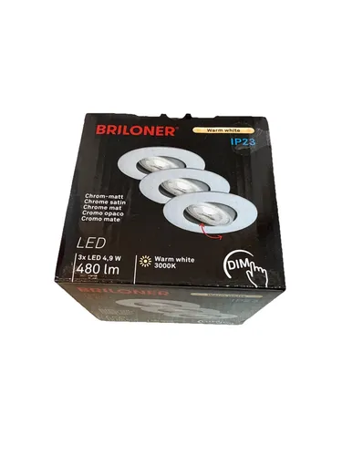 BRILONER LED Einbauleuchten 3er Set - Dimmbar & Schwenkbar - Moderne Deckenleuchten im 3er Set mit dimmbaren, schwenkbaren LED-Modulen. Ideal für individuelle Lichtgestaltung in Wohnräumen, 460 Lumen, warmweißes Licht mit 3.000 Kelvin.