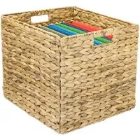 HMF Aufbewahrungskorb für DIN A4 Hängeregister - Akten- & Büroschränke: Geflochtener Korb aus nachhaltiger Wasserhyazinthe, perfekt für die stilvolle und platzsparende Aufbewahrung von Hängeregistern und Dokumenten.