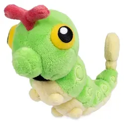 Pokemon Raupy Kuscheltier - 12 cm Plüschtier Caterpie - Niedliches Raupy Kuscheltier in 12 cm. Teil der Sitting Cuties Series, hochwertig verarbeitet und ideal zum Kuscheln. Ein Muss für jeden Pokemon-Fan!