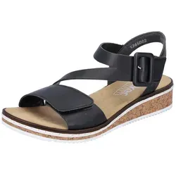 Rieker Damen Klassische Sandalen V3660 - Bequeme Freizeitschuhe für den Sommer - Wanderschuhe: Klassische Sandalen mit Klettverschluss, ideal für Strand und Freizeit, bieten Komfort und Stil mit einem 3.4 cm Keilabsatz.