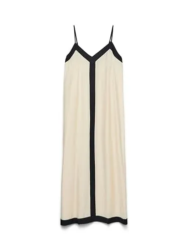 VERO MODA Vmdenise Singlet Ankle Dress WVN Btq Ga - Elegantes, langes Kleid von Vero Moda, ideal für jeden Anlass. Mit V-Ausschnitt und ärmellosem Design für einen femininen Look.