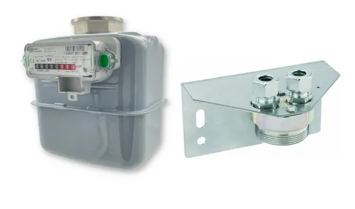 Set aus SAMGAS Gaszähler (geeicht) und Halteplatte G 4