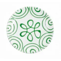 Gmundner Keramik Frühstücksteller Grüngeflammt Ostergeschirr, d: 20 cm / h: 2,6 cm grün