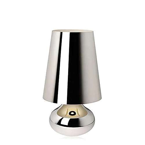 Kartell Cindy Tischleuchte in Platin - Stilvolle Tischlampe von Ferruccio Laviani, 23,5 x 42 cm, aus metallischem ABS, ideal für modernes Wohndesign.