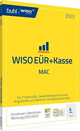 WISO EÜR & Kasse: Mac 2023 - Einnahmen-Überschuss-Rechnung leicht gemacht - Office-Software für Mac: Erledige deine Steuerpflicht einfach und schnell mit WISO EÜR & Kasse. Ideal für Freiberufler und Kleinunternehmer, die von Komfort-Funktionen und Tipps der WISO Fachredakteure profitieren.