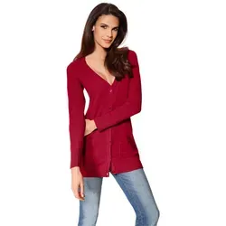 heine Strickjacke Feinstrickjacke rot 48
