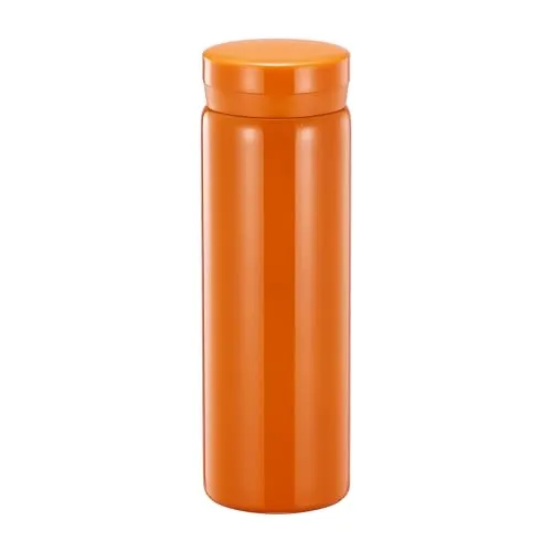 Kleine Thermosflaschen Edelstahl - niedliche Wasserflasche, vakuumisolierte Flasche für heiße und kalte Getränke(BPA-freie, orangefarbene, 280ml)