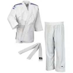 adidas Kinder Judo Anzug Evolution (inkl. Gürtel), Weiß (Brilliant white), 140/150, J250E - Hochwertiger Judo Anzug für Kinder mit innovativer Naht-Technik, die das Wachstum unterstützt. Ideal für den Sportunterricht und Training. Pflegehinweise beachten für optimale Passform.