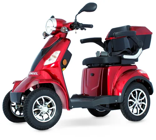 ECO ENGEL 510 rot - Seniorenmobil 4 Rad Quad - Elektro-Scooter mit bis zu 30 km/h, hydraulischer Scheibenbremse und einer Reichweite von bis zu 60 km. Ideal für Senioren mit Komfort und Sicherheit.