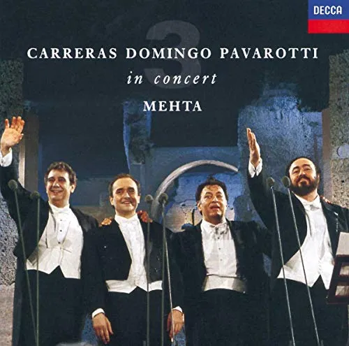 The Three Tenors in Concert (CD) Album - Klassik CD-Album mit 67,5 Minuten Spieldauer, dirigiert von Zubin Mehta und präsentiert von Decca Classics – ein Muss für Opernliebhaber!