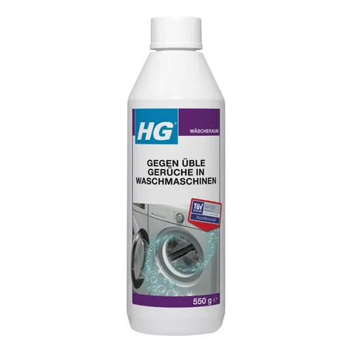HG Waschmaschinenreiniger gegen üble Gerüche - Effektiver Waschmaschinenreiniger mit 550g, entfernt unangenehme Gerüche und sorgt für frische Sauberkeit. Ideal für die regelmäßige Pflege Ihrer Waschmaschine.