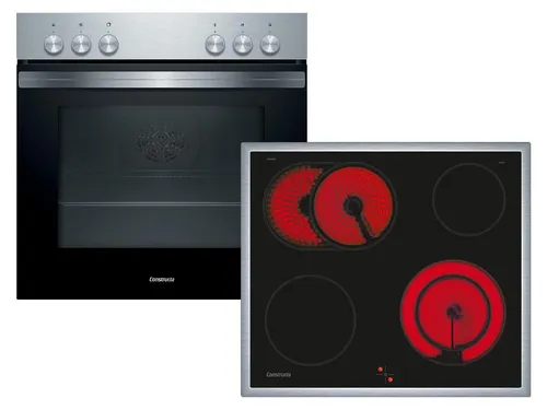 Constructa CX5HS606 Set Einbauherd mit Glaskeramikkochfeld - Herdset mit 5 Backofenfunktionen und Schnellaufheizung für zeitsparendes Kochen. Das 60 cm breite Kochfeld bietet eine Restwärmeanzeige für Sicherheit und Effizienz.