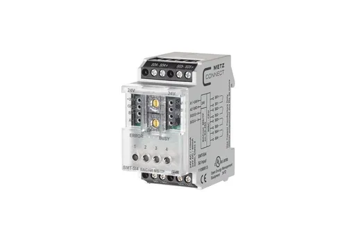 Metz Connect BMT-SI4 BACnet MS/TP Bussystem-Binäreingang - Effizienter Bussystem-Binäreingang mit 4 Eingängen, ideal für moderne Gebäudeautomation. Kompakt und einfach zu montieren, sorgt für zuverlässige Signalübertragung.