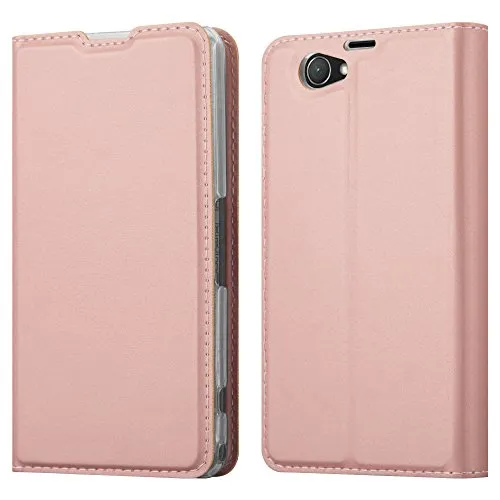 Cadorabo Hülle kompatibel mit Sony Xperia Z1 COMPACT aus Premium Kunst Leder Flip Klappbare Stoßfeste Magnetische [Standfunktion] [Kartenfächern] Cover Hülle für Sony Xperia Z1 COMPACT Tasche in Rosa