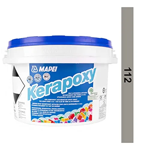 MAPEI Kerapoxy Epoxy Grout 2 kg - Hochwertiger Fugenmörtel - Fugenmörtel für Wand und Boden, säure- und chemikalienbeständig, ideal für Lebensmittelindustrie und Großküchen. Verfügbar in 20 Farben, mit hoher Standfestigkeit.