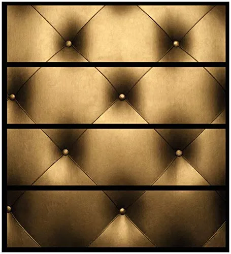 Wallario Möbelfolie/Aufkleber, geeignet für IKEA Malm Kommode mit 4 Schubfächern - Klebefolie Goldene Ledertür