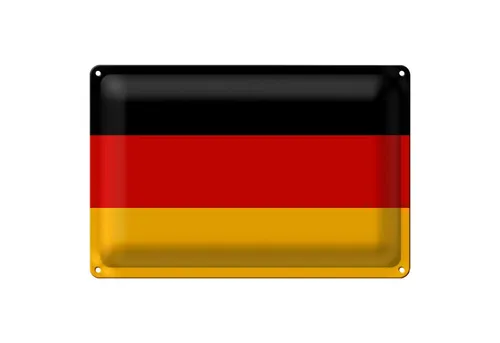 Roomando Metallschild Blechschild Flagge Deutschland 30x20cm Flag of Germany