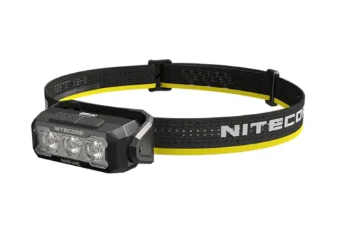 Nitecore Stirnlampe HA15 UHE LED, 400 Lumen, USB - Stirnlampen mit extrem robustem IP66-Gehäuse, 400 Lumen Lichtleistung und integriertem Rotlicht. Ideal für Outdoor-Aktivitäten und lange Leuchtdauer von bis zu 114 Stunden.