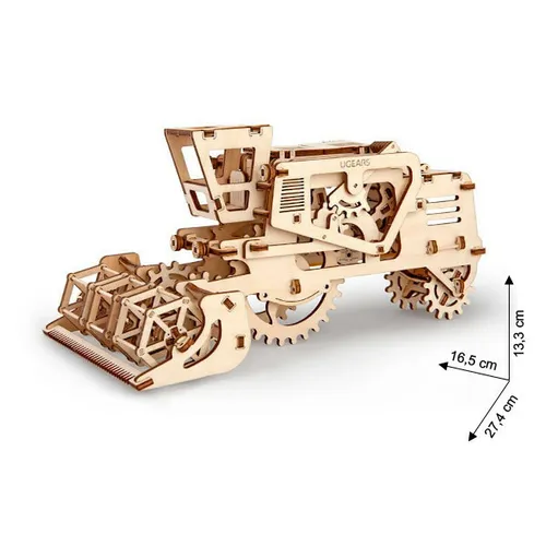 Ugears Mähdrescher 70010 - 3D Holzbausatz - 3D Puzzles, kreativer Holzbausatz mit 500 Teilen, ideal für Bastelspaß und Geschicklichkeit ab 14 Jahren.