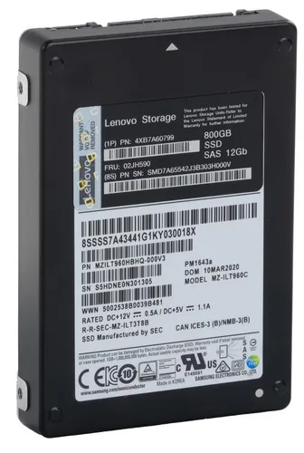PM1643a 2.5" SAS SSD - 3.84TB - Festplatten, 3.84 TB intern, blitzschnelle Datenübertragung mit 2100 MB/s Lesegeschwindigkeit, ideal für Serveranwendungen und hohe Leistung.