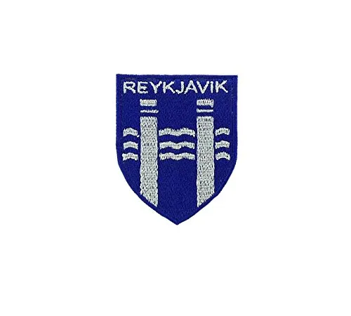 Aufnäher, bestickt, für Rucksack, Motiv: Wappen des Landes, Reykjavík Island, Flagge