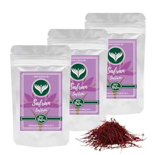 Azafran Safran Fäden, Premium Safranfäden ganz für Tee, Reis (Risotto), Paella 15g