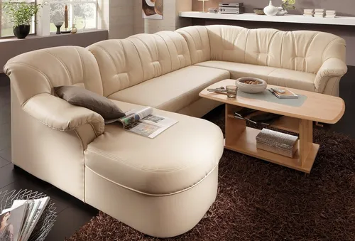 DOMO collection Wohnlandschaft Papenburg, zeitlose Rückensteppung, elegante Formensprache, U-Form, in großer Farbvielfalt, wahlweise mit Bettfunktion