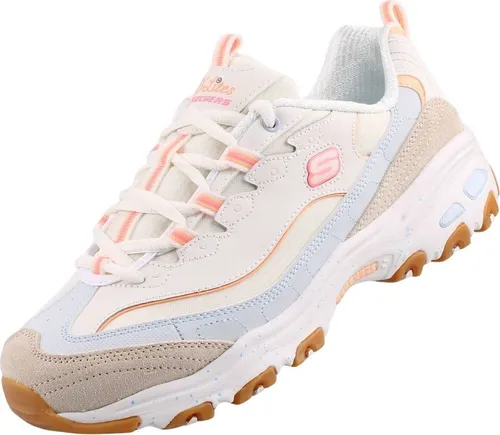SKECHERS DLITES-BOLD VIEWS Weiß - Damen Sneaker mit AIR-COOLED MEMORY FOAM für optimalen Tragekomfort. Stylisches Design in Beige/Multi, perfekt für jeden Anlass und ideal für lange Tage.