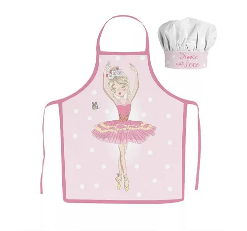 Lau-Fashion Kochschürze Einhorn Kinder Kochen Ballerina Kindergarten Ballett Schule Backset