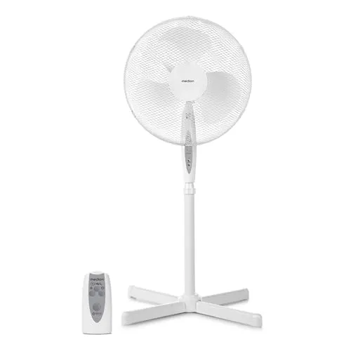 MEDION Standventilator MD18795 mit Fernbedienung - Ventilator mit 45 Watt Leistung und drei Geschwindigkeitsstufen, inklusive praktischer Fernbedienung für maximalen Komfort. Ideal für eine angenehme Raumklimatisierung.