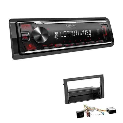 Kenwood Autoradio Bluetooth USB für Skoda Fabia 2004-2007 - Hochwertiges 1-DIN Autoradio mit Bluetooth, USB und AUX für nahtloses Musik-Streaming und Freisprechanrufe. Ideal für Skoda Fabia Facelift 2004-2007, schwarz, mit roter Tastenbeleuchtung.