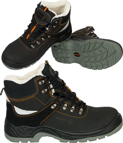 Profus Winter Arbeitsstiefel S3 Yukon-W-S, 42 EU - Herren Industrie & Handwerk Stiefel, gefüttert mit Kunstwolle für warme Füße, Schutzklasse S3 mit Durchtrittschutz und rutschfester Sohle für maximale Sicherheit bei der Arbeit.