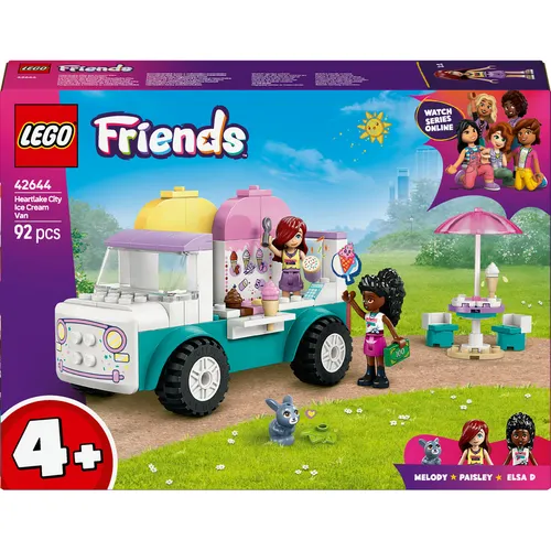 LEGO Heartlake City Eiswagen - 42644 - Spielzeug für kreative Kinder, mit einem bunten Eiswagen, der köstliche Eissorten wie Erdbeer-, Schokolade- und Vanilleeis bietet – ideal für fantasievolles Spielen!