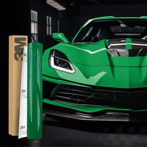 3M 2080 Car Wrapping Folie 30x152cm Selbstklebende Autofolie für Auto Motorrad Boot 3D Lackschutzfolie mit Luftkanälen zum Folieren (G46 Gloss Kelly Green)