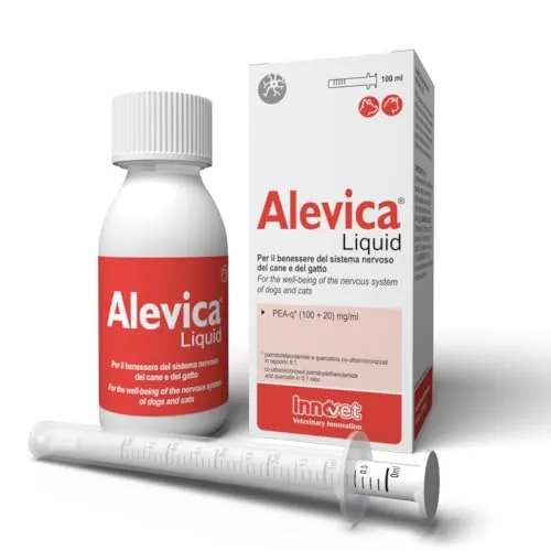 Innovet Alevica PEA-q für Hunde und Katzen, 100 ml Flüssigkeit für das Gleichgewicht des Nervensystems, PEA Hund, Flüssigkeit mit Spritze, Unterstützt neurologische Funktion, Komfort und Wohlbefinden