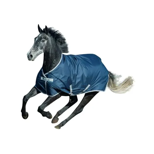 Bucas Freedom Turnout 125 Pferdedecke 150g, Navy/Silber - Winterdecken für Pferde, atmungsaktive und wasserdichte Decke mit optimaler Wärmeisolierung für komfortable Wintertage.