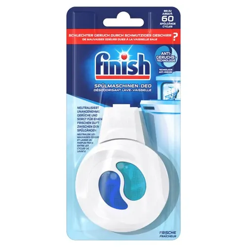 Finish Spülmaschinen Deo Frischeduft - Reinigungsmittel für alle Spülmaschinen, neutralisiert unangenehme Gerüche und sorgt für frischen Duft bis zu 60 Spülgänge mit einzigartiger Anti-Geruchs-Technologie.
