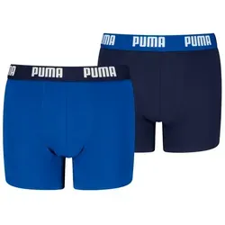 PUMA Boxershorts PUMA BOYS EVERYDAY BASIC BOXERS (2er Pack) Komfortabler Logobund, ohne Eingriff blau 134/140