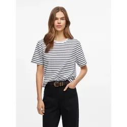 Vinora S/S Yd T-Shirt - Noos - Stylisches Vila T-Shirt für Erwachsene, normal geschnitten mit modischen Streifen und rundem Halsausschnitt, ideal für den Alltag.