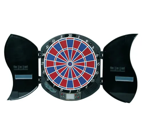 Sport-Knight® Elektronik-Dartscheibe Deluxe, 21 Spielmodi für bis zu 8 Spieler - Zielscheiben mit Kabinett und 6 Pfeilen, ideal für spannende Spieleabende. Genießen Sie 21 abwechslungsreiche Spielmodi und eine clevere Aufbewahrungslösung für Ihre Darts.