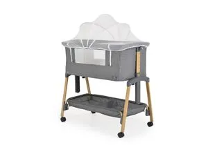 Cangaroo Babybett Adoro - Verstellbares Beistellbett mit Matratze und Moskitonetz - Beistellbett für sicheren Schlafplatz in Nähe der Eltern, geeignet für Matratzenhöhen von 50 bis 80 cm, inklusive Räder für einfache Mobilität.