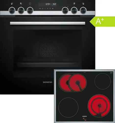 Siemens PQ521KB01B Ed EB-Herdset EA645GN17 - Einbauherdset mit 9 Beheizungsarten und 71 l Garraumvolumen, inklusive pyrolytischer Selbstreinigung für müheloses Reinigen und perfektes Kochen.