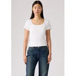 Levi's T-Shirt "ESSENTIAL SQRD NE", Gr. M (38), BRIGHT WHITE - Damen-T-Shirt in Feinrippqualität, figurbetont und taillenbedeckend. Ideal für Freizeit-Outfits, bietet hohen Tragekomfort und perfekte Passform.