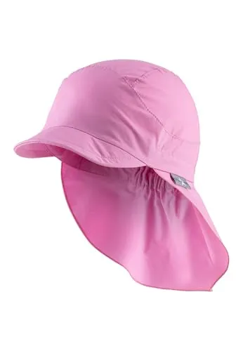 Sterntaler Schirmmütze Nackenschutz Basic - Mädchen Baby- und Kinder Mütze mit Nackenschutz, Ohrenklappen und Bindeband - UV-Schutz 50+ Hut aus Popeline (Bio) - Sommer Kopfbedeckung - perlrosa, Gr. 41