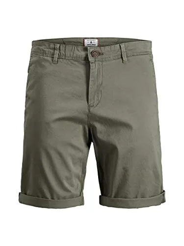 JACK & JONES Herren Chino Shorts Regular Fit 12165604 ,Dusty Olive ,S