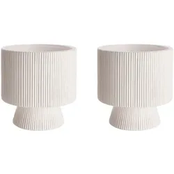BUTLERS Blumentopf Dolomit matt Ø15cm Rome – 2er Set für Sukkulenten & Kakteen - Der ROME Blumentopf aus hochwertigem Dolomit bietet eine matte Oberfläche und eine praktische Stufenform, die Staunässe verhindert. Ideal für dein Zuhause, bringt er Stil und Funktionalität auf Fensterbank, Balkon oder Sideboard.