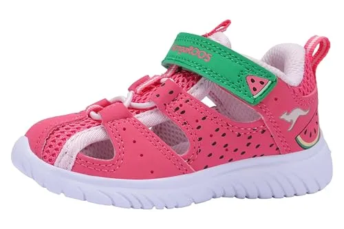Kangaroos Halbsandalen "KI-Rock Lite EV" in Pink - 24 - Bequeme Halbsandalen mit Klettverschluss für einfaches Anziehen. Verstärkte Kappen und rutschhemmende Sohle bieten Sicherheit und Komfort im Alltag.